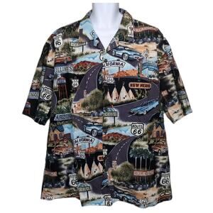 Pacific Legend Route 66 Casual Shirt Mens Size 3XL Multicolor Made In Hawaii USA